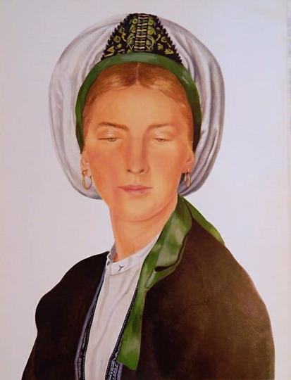 17.-Mljetsko-oglavlje-udovice,-Starinsko-žensko-oglavlje--u-Hrvatskoj-narodnoj-nošnji,-Marjana-Gušić,-20.-st.