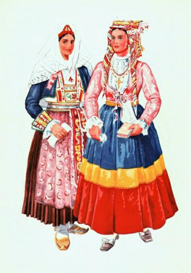2.-Mljećka-i-Orebićka,-Narodne-nošnje-Jugoslavije,-I,-Vladimir-Kirin,-1954.