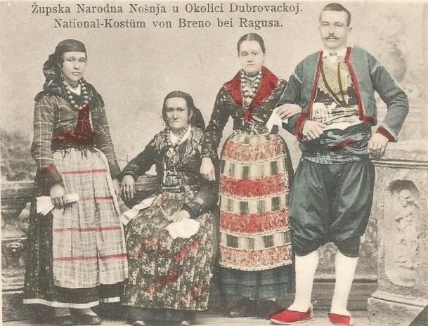 22.-Župska-narodna-nošnja-u-dubrovačkoj-okolici,-razglednica,-20.-st.