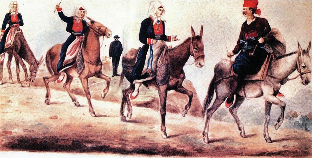 34.-Kako-Konavljani-od-svoje-kuće-na-pazar-idu,-Album-Nikole-Arsenovića,-1870-ih,-Etnografski-muzej-u-Beogradu