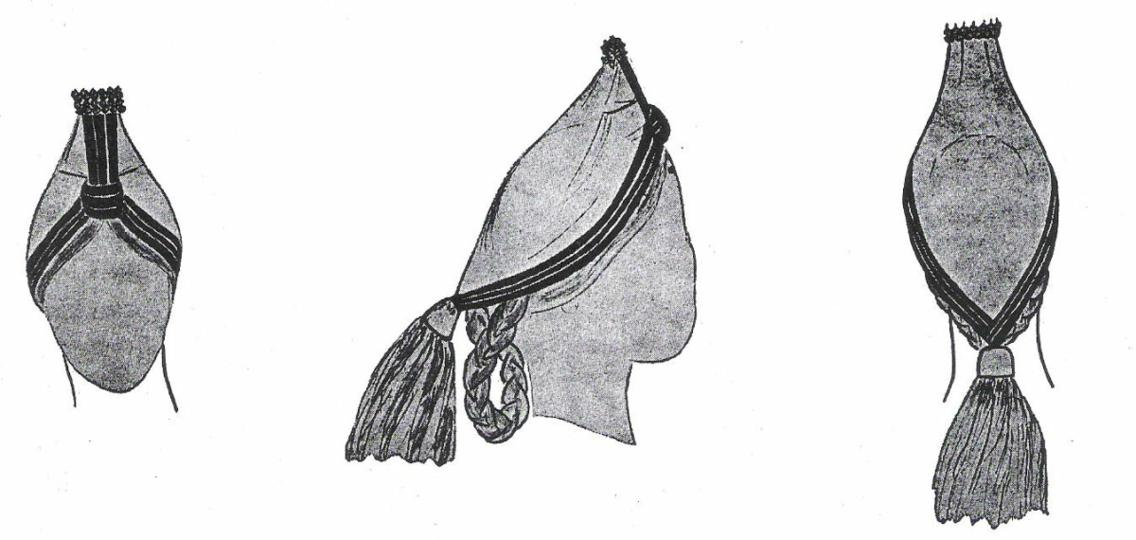 57.-Crtež-ženskog-oglavlja-udane-žene-iz-Konavala,-Katica-Benc-Bošković,-Hondelj---starinsko-žensko-oglavlje-u-Konavlima,-1962.