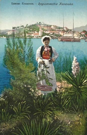 64.-Konavoka-u-Cavtatu,-razglednica,-20-st.