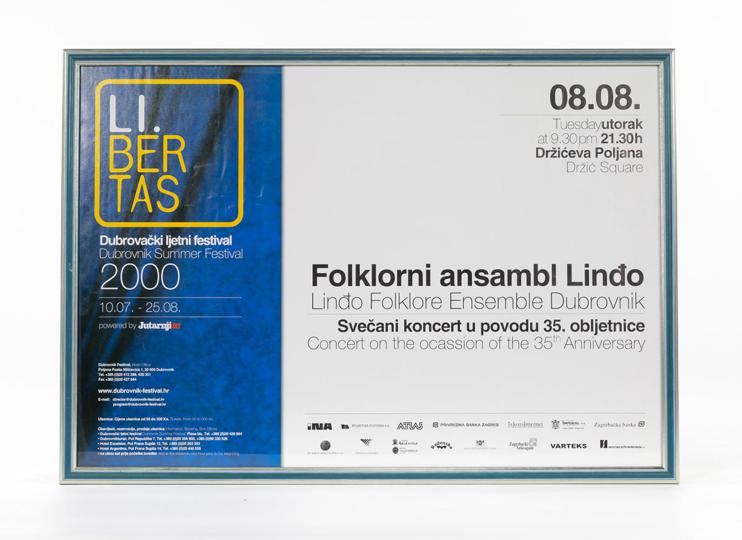 FAL-D-1414,-Plakat-u-povodu-nastupa-ansambla-na-Dubrovačkim-ljetnim-igrama,-2000