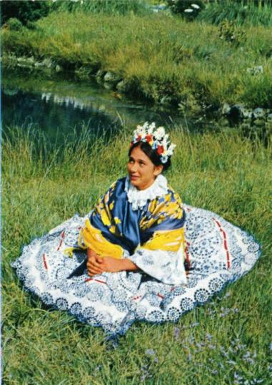 FAL-D1475,-Ženska-narodna-nošnja-iz-Bizovca,-Hrvatska,-1973.